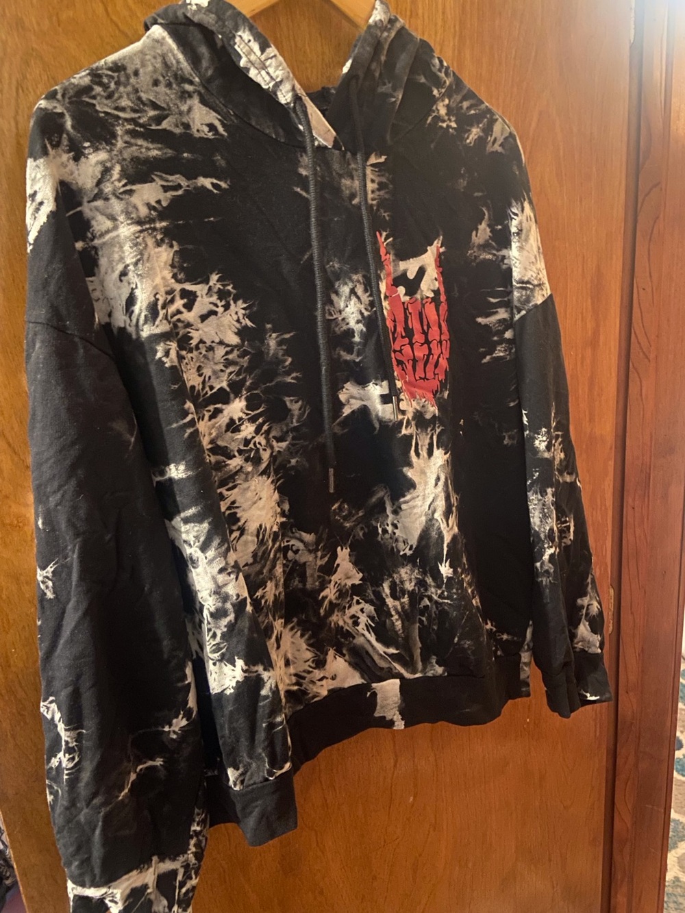 SHEIN Black and White Tie-Dye Oversized Crewneck Size Large